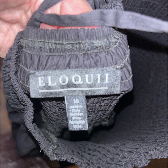 🖤 Black poplin textured smocked flare maxi dress with adjustable straps - NWT - Picture 7 of 10